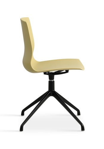Liv spisebordsstol, m. drejefunktion - sennepsgul PVC og sort metal