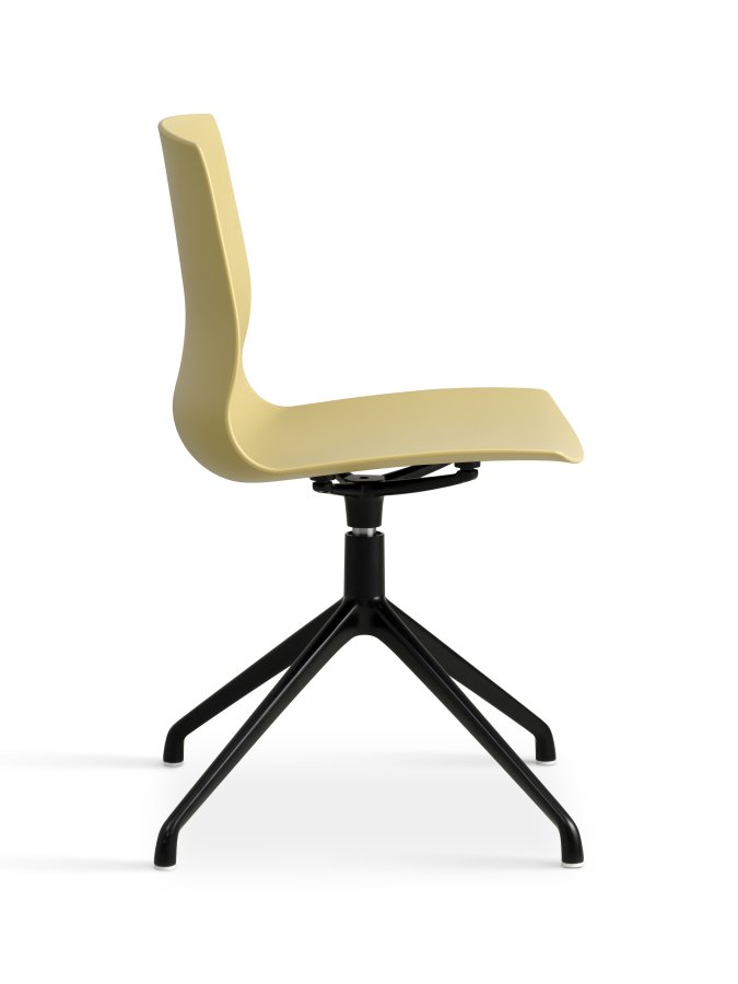 Liv spisebordsstol, m. drejefunktion - sennepsgul PVC og sort metal