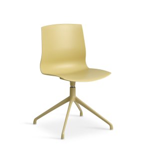 Liv spisebordsstol, m. drejefunktion - sennepsgul PVC og sennepsgul metal