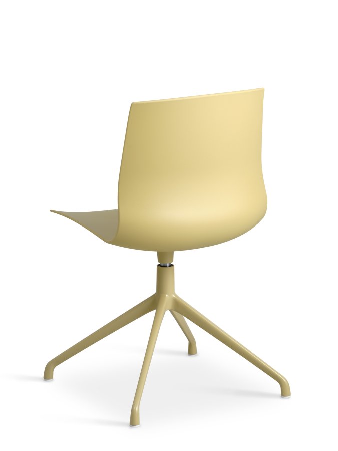 Liv spisebordsstol, m. drejefunktion - sennepsgul PVC og sennepsgul metal