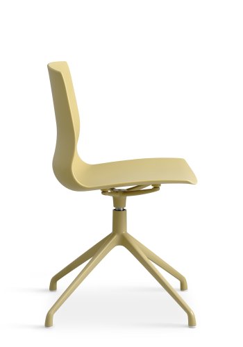 Liv spisebordsstol, m. drejefunktion - sennepsgul PVC og sennepsgul metal