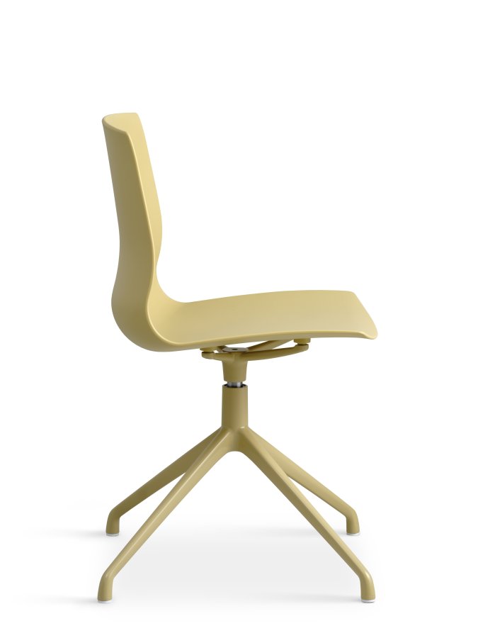 Liv spisebordsstol, m. drejefunktion - sennepsgul PVC og sennepsgul metal