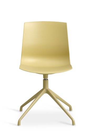 Liv spisebordsstol, m. drejefunktion - sennepsgul PVC og sennepsgul metal