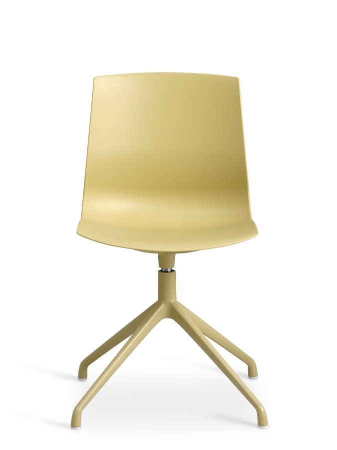 Liv spisebordsstol, m. drejefunktion - sennepsgul PVC og sennepsgul metal