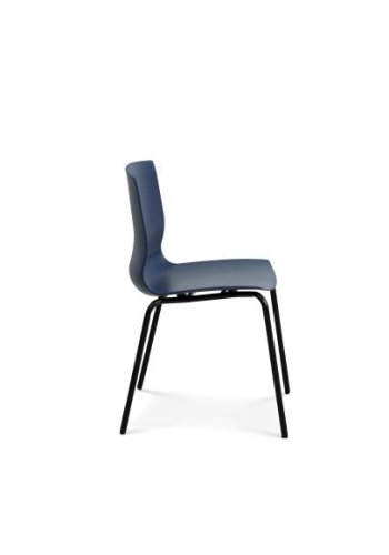 Liv spisebordsstol - denim bl polypropylen og sort metal