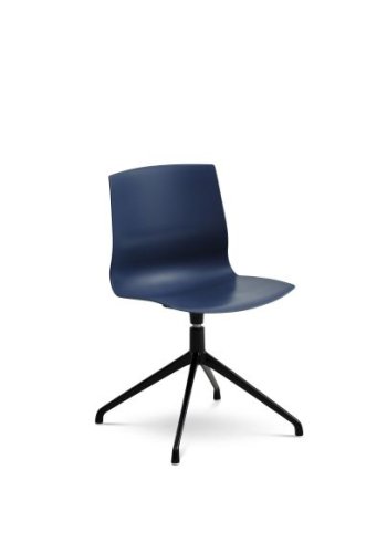 Liv spisebordsstol, m. drejefunktion og returdrej - denim bl polypropylen og sort metal