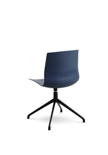 Liv spisebordsstol, m. drejefunktion og returdrej - denim bl polypropylen og sort metal