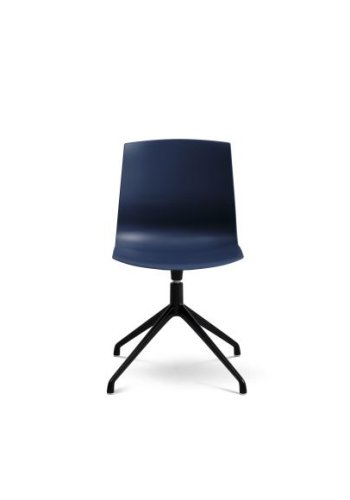 Liv spisebordsstol, m. drejefunktion og returdrej - denim bl polypropylen og sort metal