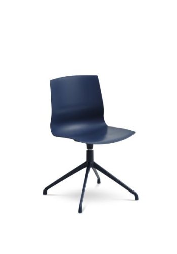 Liv spisebordsstol, m. drejefunktion og returdrej - denim bl polypropylen og denim bl metal