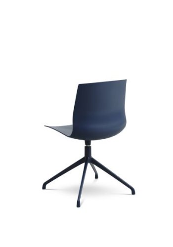 Liv spisebordsstol, m. drejefunktion og returdrej - denim bl polypropylen og denim bl metal