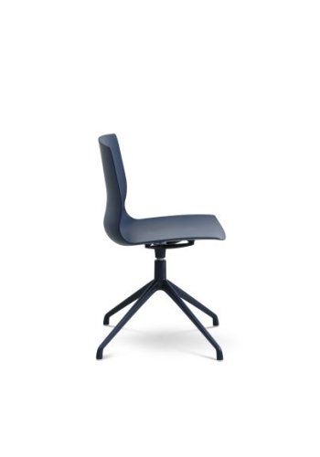 Liv spisebordsstol, m. drejefunktion og returdrej - denim bl polypropylen og denim bl metal