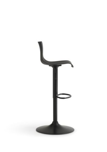 Liv trompet barstol, m. rygln og fodsttte - sort polypropylen og sort metal