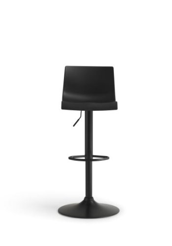 Liv trompet barstol, m. rygln og fodsttte - sort polypropylen og sort metal