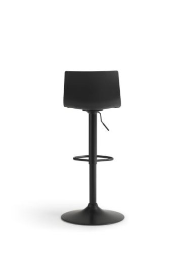 Liv trompet barstol, m. rygln og fodsttte - sort polypropylen og sort metal