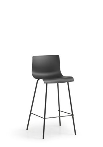 Liv frame counterstol, m. rygln og fodsttte - sort polypropylen og sorte ben