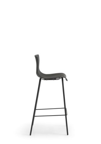 Liv frame counterstol, m. rygln og fodsttte - sort polypropylen og sorte ben