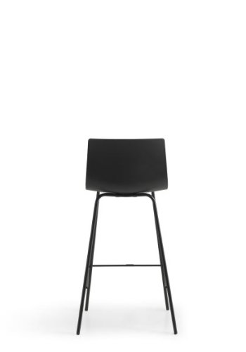 Liv frame counterstol, m. rygln og fodsttte - sort polypropylen og sorte ben