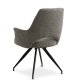 Aya spisebordsstol, m. armln og drejefunktion - gr polyester stof og sort metal