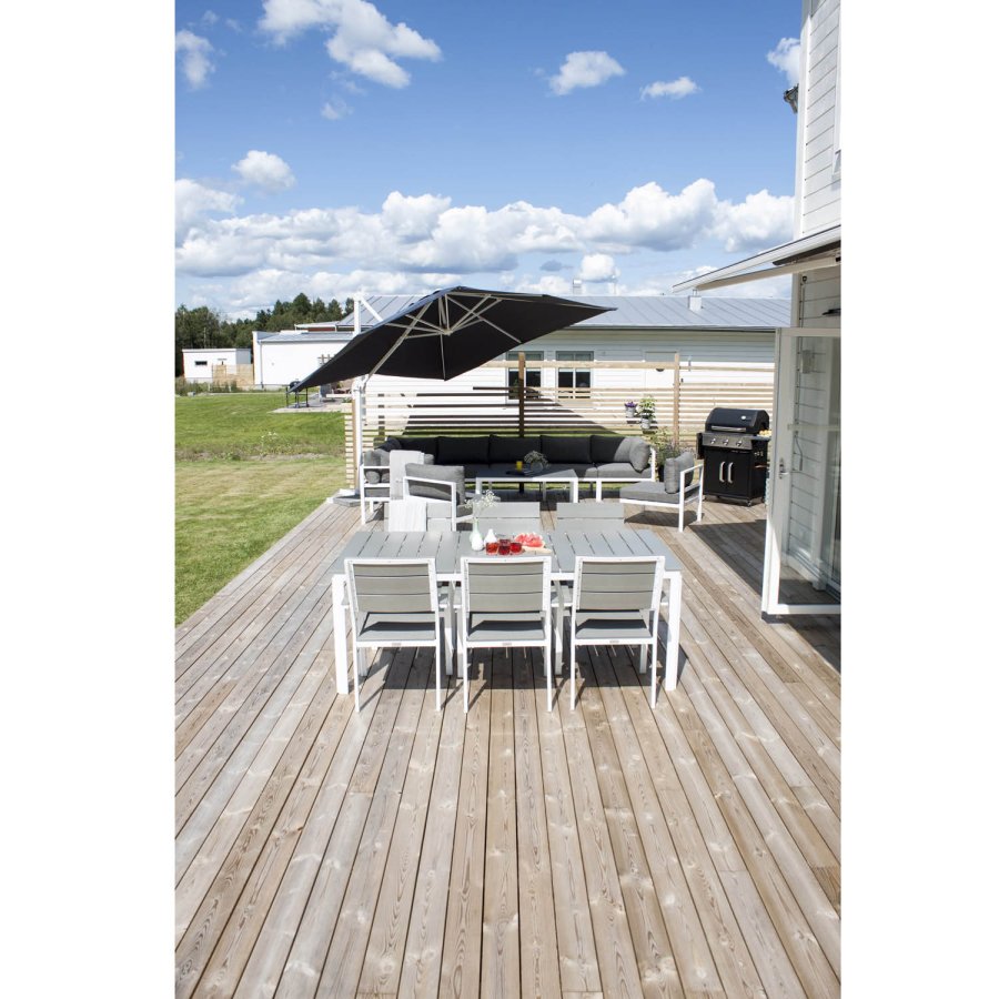 VENTURE DESIGN Levels havestol, m. armln - gr aintwood og hvid aluminium