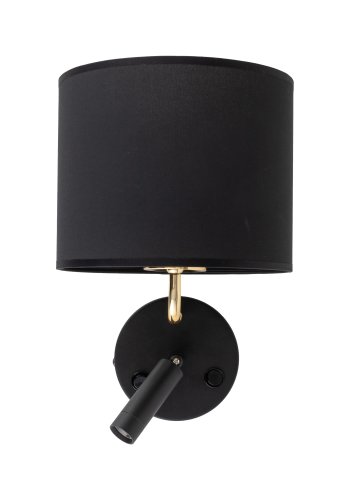 TK Richi vglampe - sort stof og guld metal 