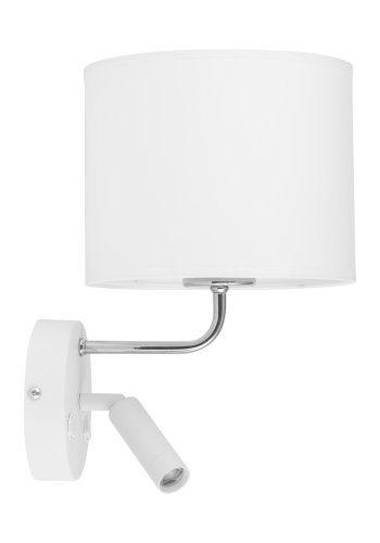 TK Richi vglampe - hvid stof og slv metal