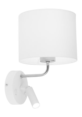 TK Richi vglampe - hvid stof og slv metal