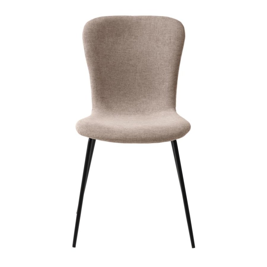 Delta spisebordsstol - sand stof og sorte ben