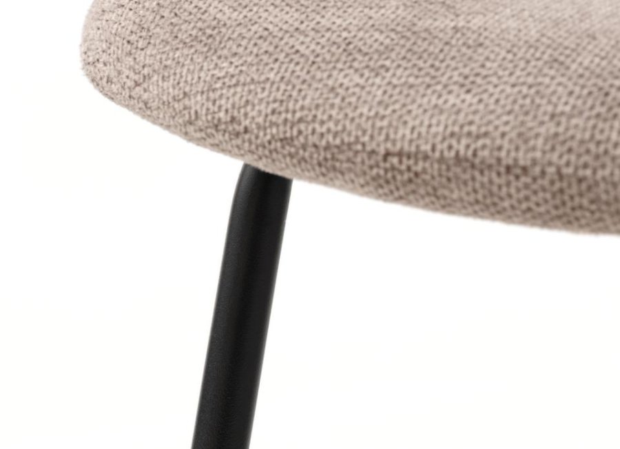 Delta spisebordsstol - sand stof og sorte ben