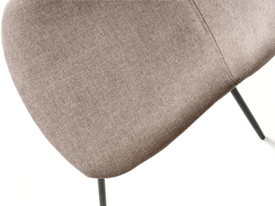 Delta spisebordsstol - sand stof og sorte ben