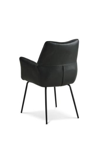 Lily spisebordsstol, m. armln - sort lder og sorte ben