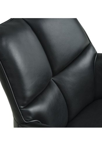 Lily spisebordsstol, m. armln og drejefunktion - sort lder og sorte ben