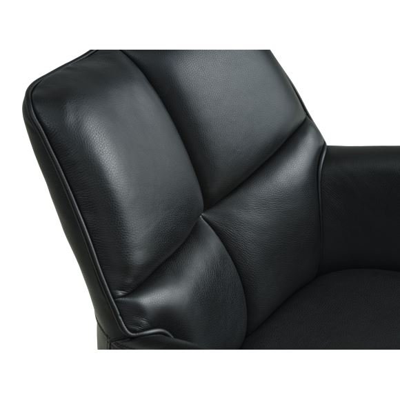 Lily spisebordsstol, m. armln og drejefunktion - sort lder og sorte ben