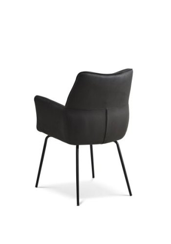 Lily spisebordsstol, m. armln - onyx sort mikrolder bull og sorte ben