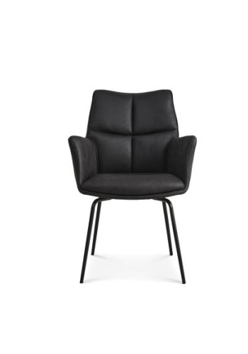 Lily spisebordsstol, m. armln - onyx sort mikrolder bull og sorte ben