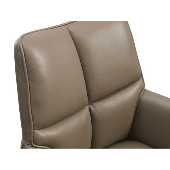 Lily spisebordsstol, m. armln og drejefunktion - nougat lder og metal