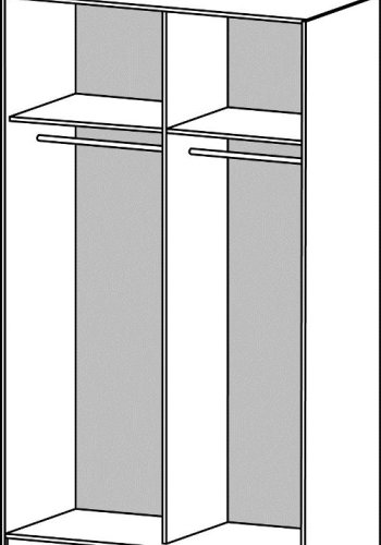 TVILUM Verona garderobeskab - Hvidt MDF, 2 skydelger