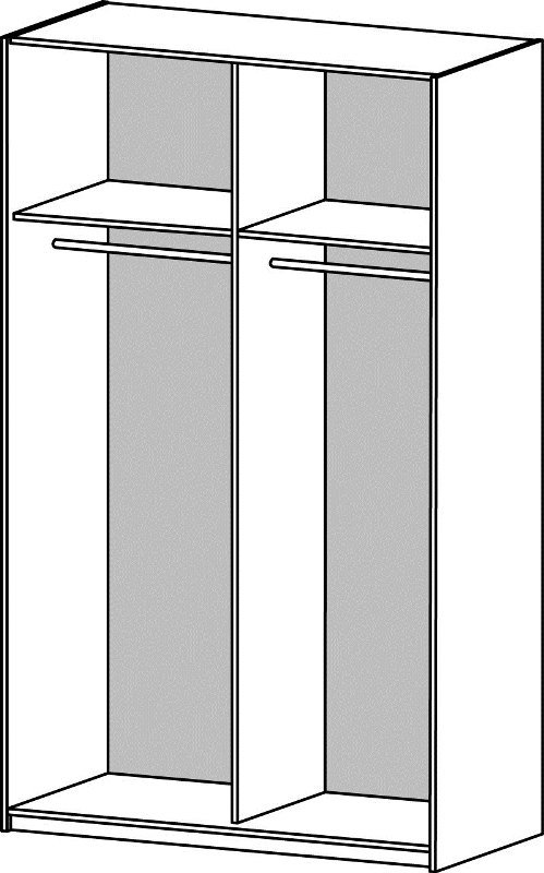 TVILUM Verona garderobeskab - Hvidt MDF, 2 skydelger