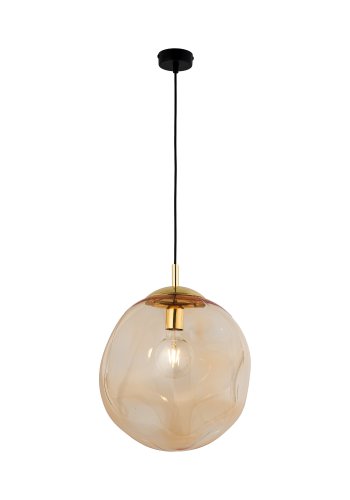 TK Sol loftlampe - rav glas og guld metal