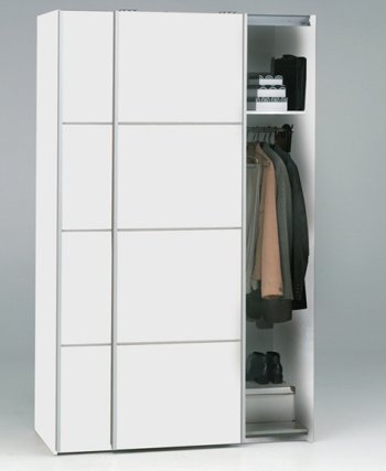 TVILUM Verona garderobeskab - Hvidt MDF, 2 skydelger