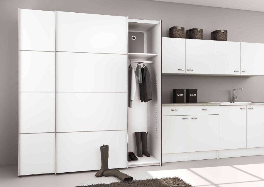 TVILUM Verona garderobeskab - Hvidt MDF, 2 skydelger