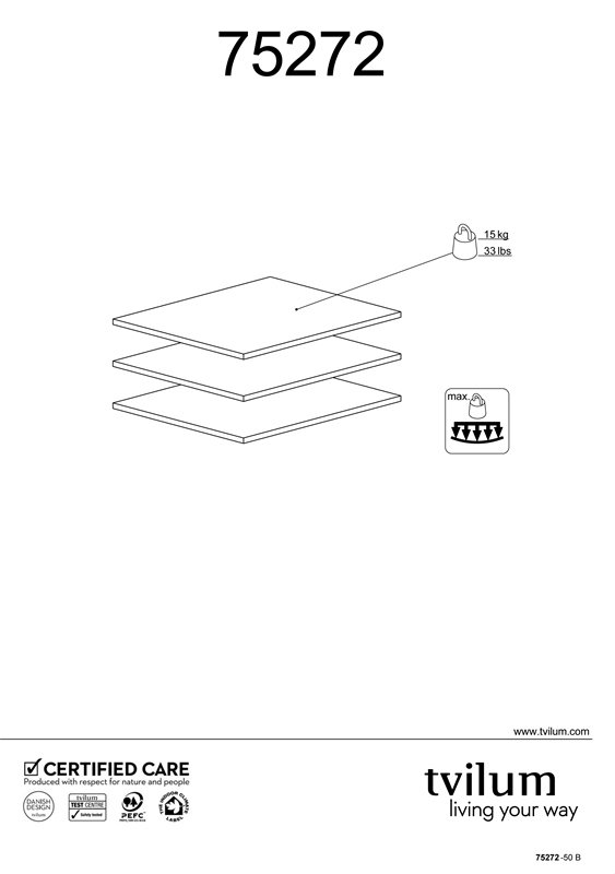 TVILUM Verona/Firenze hylder - Hvidt MDF, (smal) 3 stk.