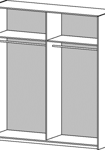 TVILUM Verona garderobeskab - Hvidt MDF, m. spejllge, 2 skydelger