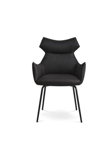 Liva spisebordsstol, m. armln - onyx sort mikrolder bull og sorte ben