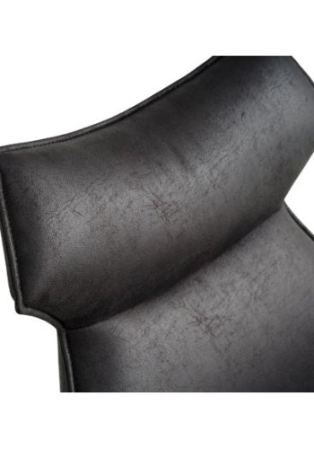 Liva spisebordsstol, m. armln - onyx sort mikrolder bull og sorte ben