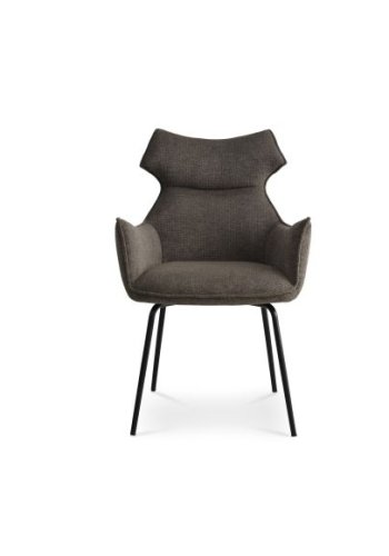 Liva spisebordsstol, m. armln - Sephia brun stof og sorte ben