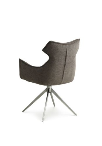 Liva spisebordsstol, m. armln og drejefunktion - Sephia brun stof og metal