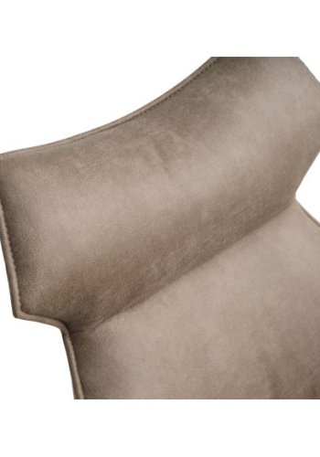 Liva spisebordsstol, m. armln - liver brun/beige mikrolder bull og sorte ben