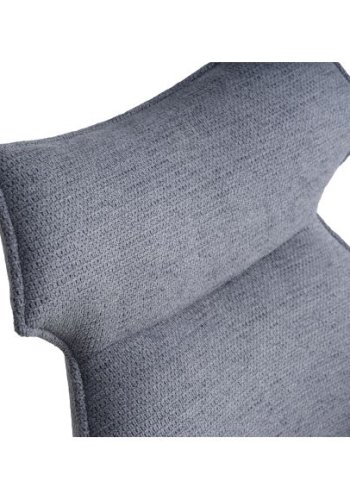 Liva spisebordsstol, m. armln og drejefunktion - is bl stof og metal