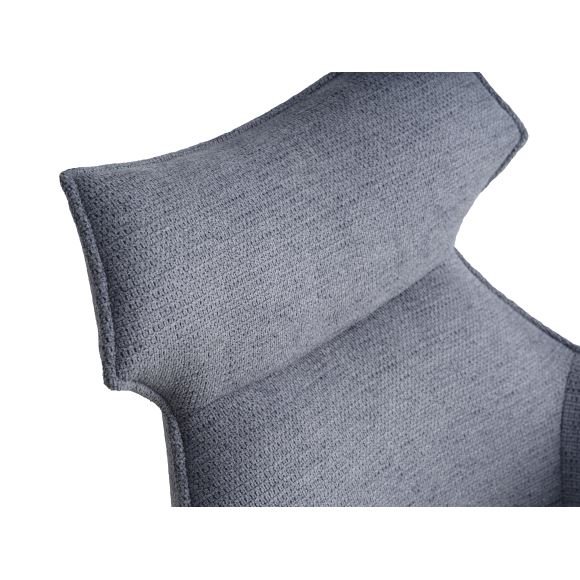 Liva spisebordsstol, m. armln og drejefunktion - is bl stof og metal