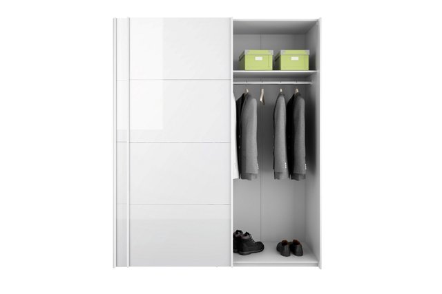 TVILUM Firenze garderobeskab- Hvidt MDF, smal, 2 skydelger